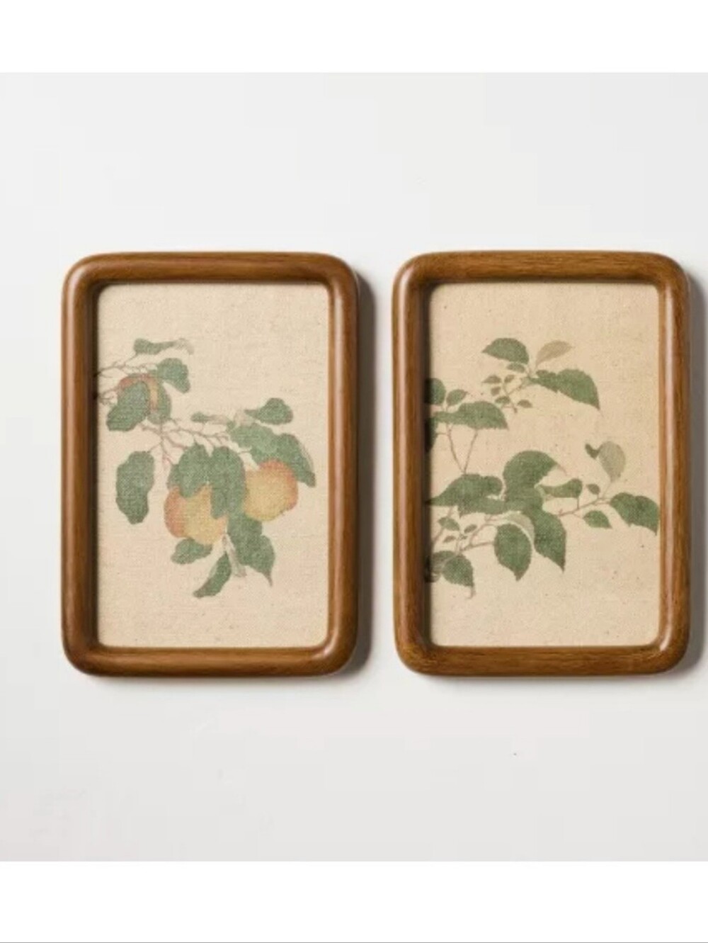 2pk 7"x10" Leafy Fruit Set Wall Art Framed - Hearth & Hand™ with Magnolia
